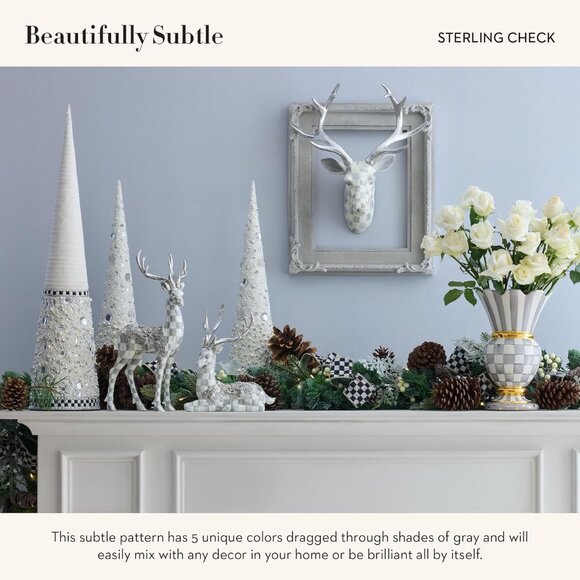 Whimsical Sterling Check Deer Figurine 15.75” – Perfect for Festive Displays - Picture 2 of 6